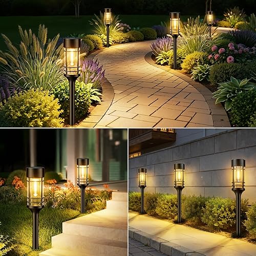 Miniatura 9 de LETMY 12 Pack Solar Pathway Lights Outdoor, Solar Lights Outdoor Waterproof IP65, Bright Solar Garden Lights Outdoor, Auto On/Off Outdoor Solar
