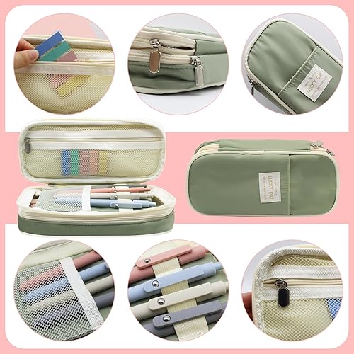 Miniatura 3 de Juego de 20 bolígrafos estéticos de gran capacidad, 5 bolígrafos retráctiles de tinta negra, 12 colores, punta de cincel, 200 hojas, pestañas