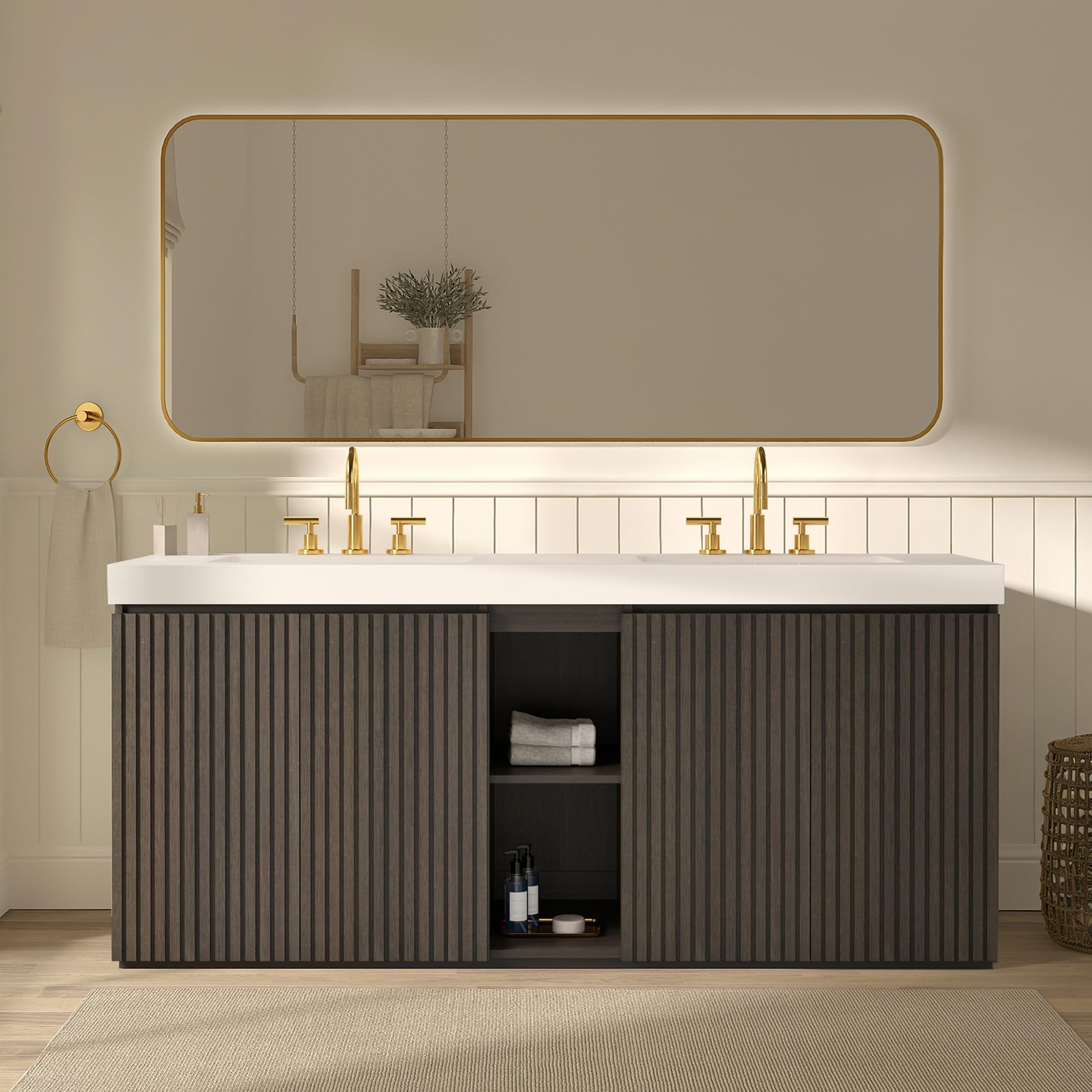 CITTANEO 72 Inch Bathroom Vanity with Double Sink