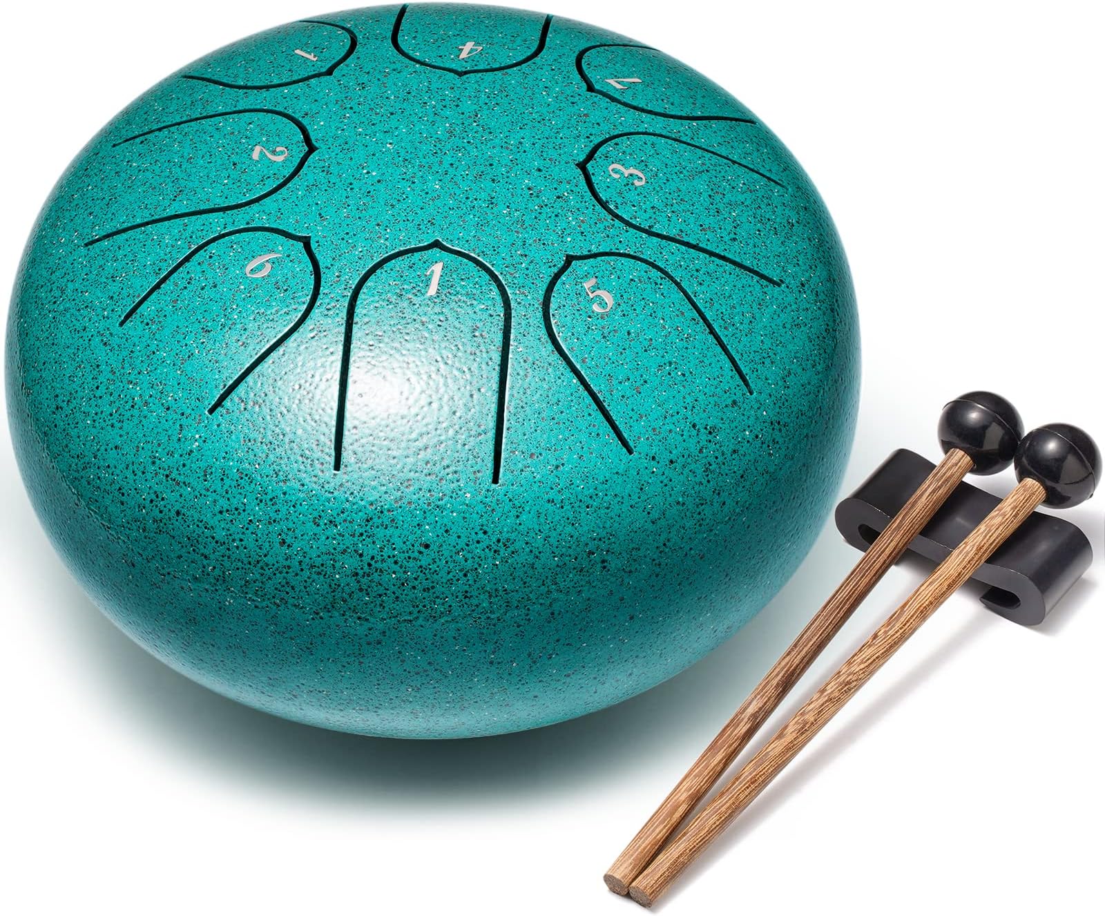 Steel Tongue Drum, 6 Inch 8 Notes Percussion Instrument for Musical Education, Meditation, Relaxation, Calming, Music Gifts for Familys Friends Adults Beginners (Malachite)