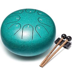 Steel Tongue Drum Percussion 6 Inch 8 Notes Musical Instruments Music Gifts for Family Friends Malachite