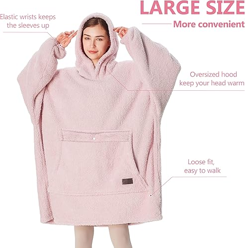 Miniatura 10 de Catalonia - Sudadera con capucha de gran tamaño con cremallera, suéter gigante de oveja sintética. Bolsillo frontal grande, acogedora, cálida,