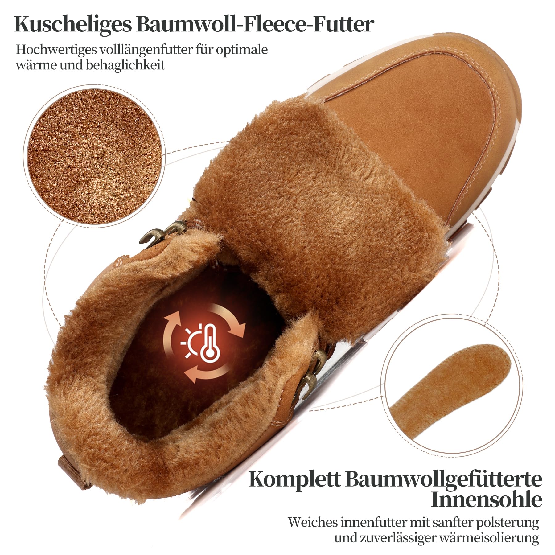 Buty zimowe dla mężczyzn i kobiet, z ciepłą podszewką, antypoślizgowe buty zimowe