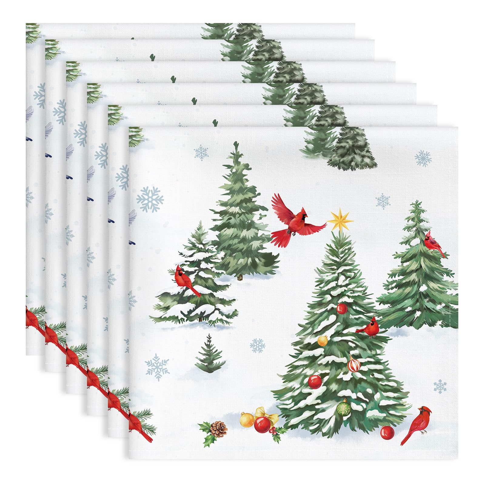 Arquiel Winter Pine Tree Cloth Napkins, 18x18 Inch, Set of 6 โ image 1