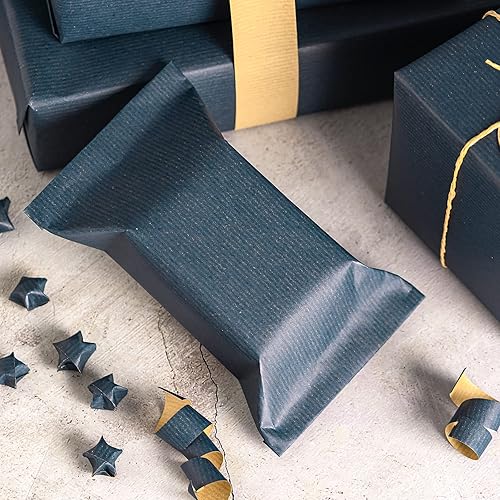 Miniatura 10 de RUSPEPA Rollo de papel kraft negro  17.5 pulgadas x 32.8 pies  Papel de estraza forrado teñido reciclable perfecto para manualidades, arte,