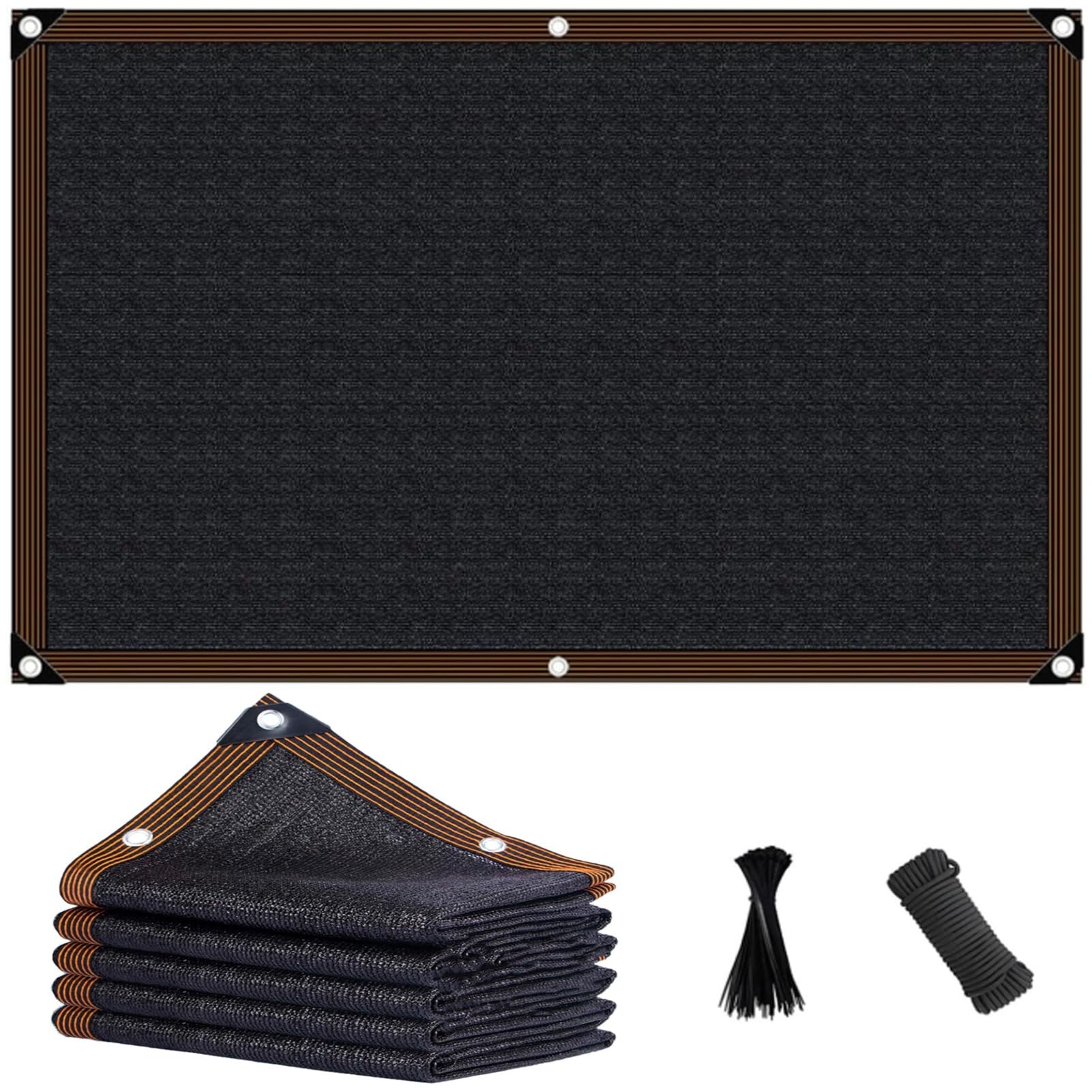 Filet d'ombrage 96% noir 2x9m YVYKFZD avec œillets pour clôture et jardin