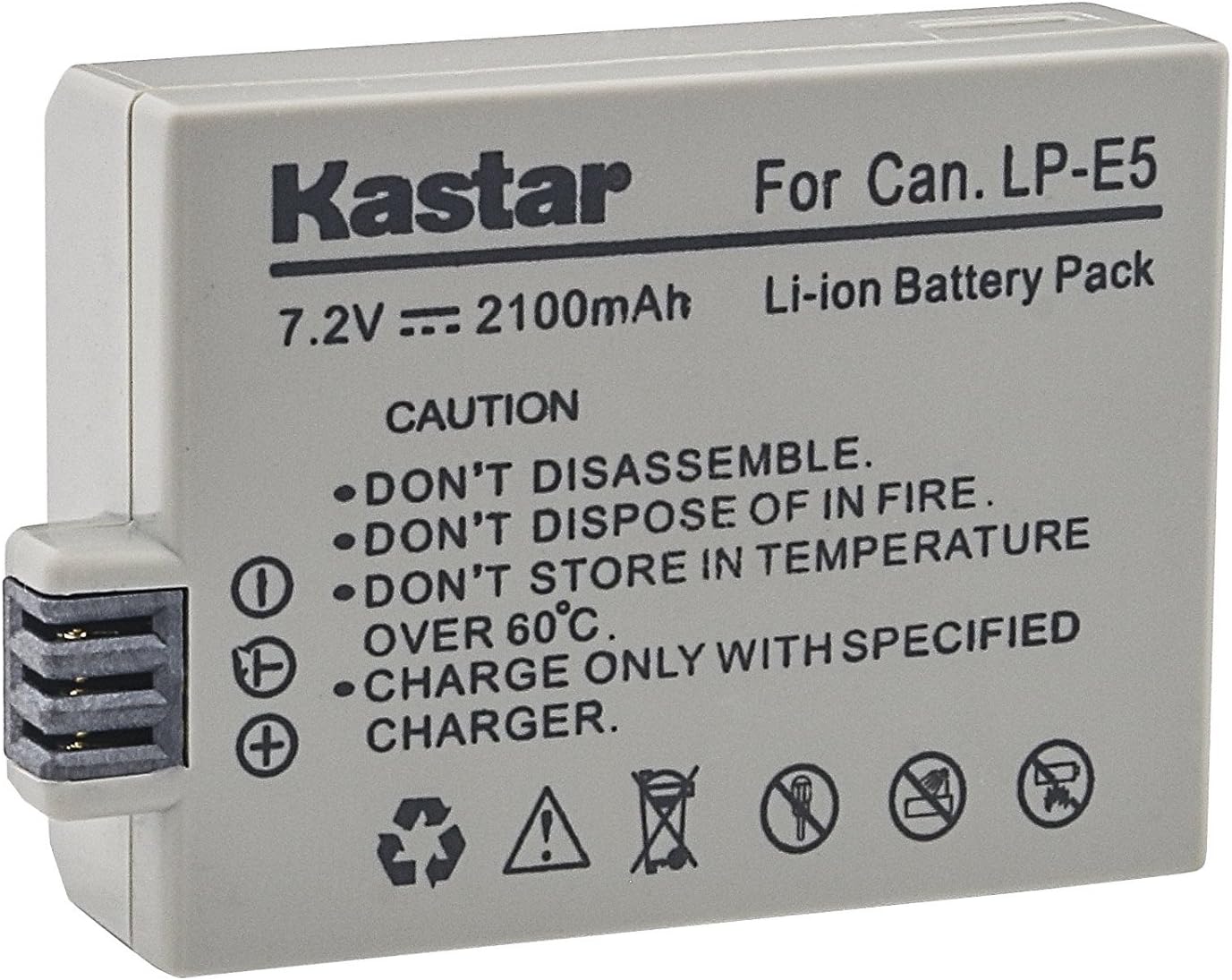 Kastar Replacement Battery 1-Pack for Canon LP-E5 LPE5 and Canon EOS 450D, EOS Rebel XSi, EOS Rebel XS, EOS 1000D, EOS Rebel T1i, EOS Kiss F, EOS Kiss X2, EOS Kiss X3 Cameras