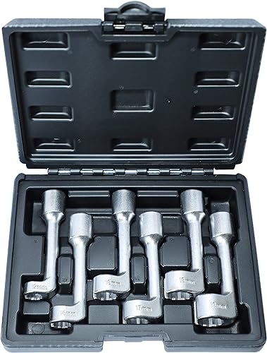DPTOOL 12pt 12 "Dr L-Type Diesel Inyector Line Socket Wrench Set 12 14 16 17 18 0.748 in (6PCS)