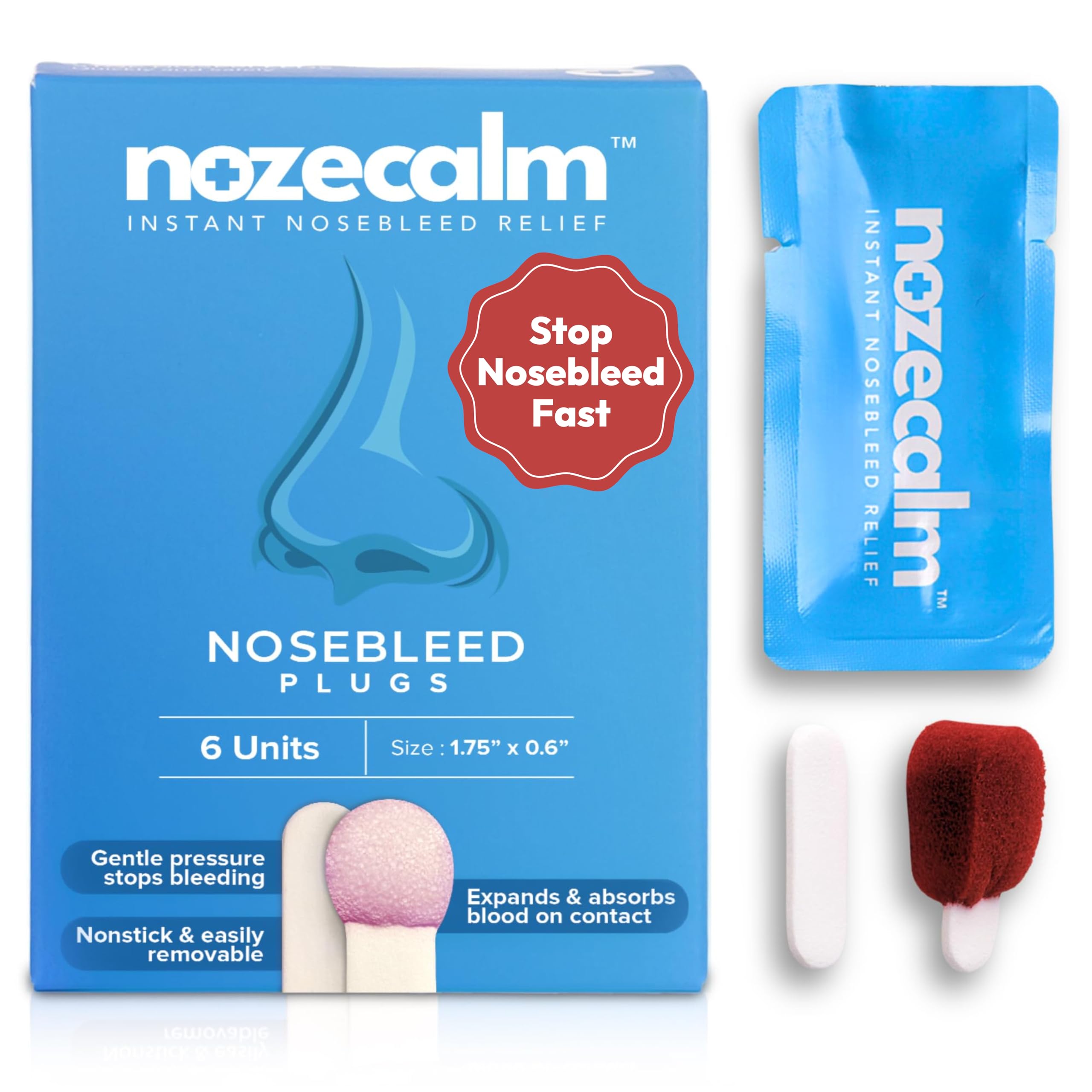 Amazon.com: NozeCalm Nose Bleed Stopper - Drug-Free Nasal Plugs