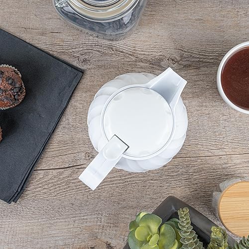 Miniatura 8 de Restaurantware -Restpresso - Jarras de café de 20 onzas, 10 servidores de café aislados, botón superior, diseño de remolino, jarras de café de