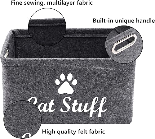 Miniatura 10 de Ropa y accesorios para gatosJuguetes para gatosCesta de almacenamiento de suministros para mascotasContenedor con asas, Solución de almacenamiento