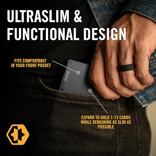 Miniatura 23 de Ridge - Cartera minimalista delgada para hombres, carteras de bolsillo frontal para hombres, billetera RFID con tarjetero, Oilva mate