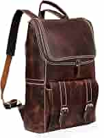 Cuero C Full Grain Leather Backpack - 17 Inch Laptop Bag, Vintage Tan Brown