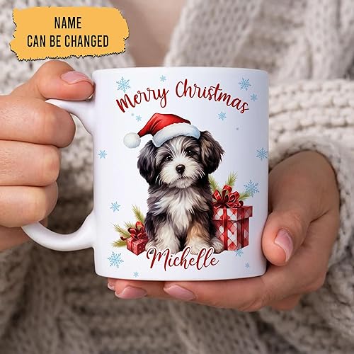 Vista 97 de Hyturtle Regalos personalizados para amantes de las ardillas, con sombrero de Papá Noel, taza de café de cerámica con nombre personalizado, taza
