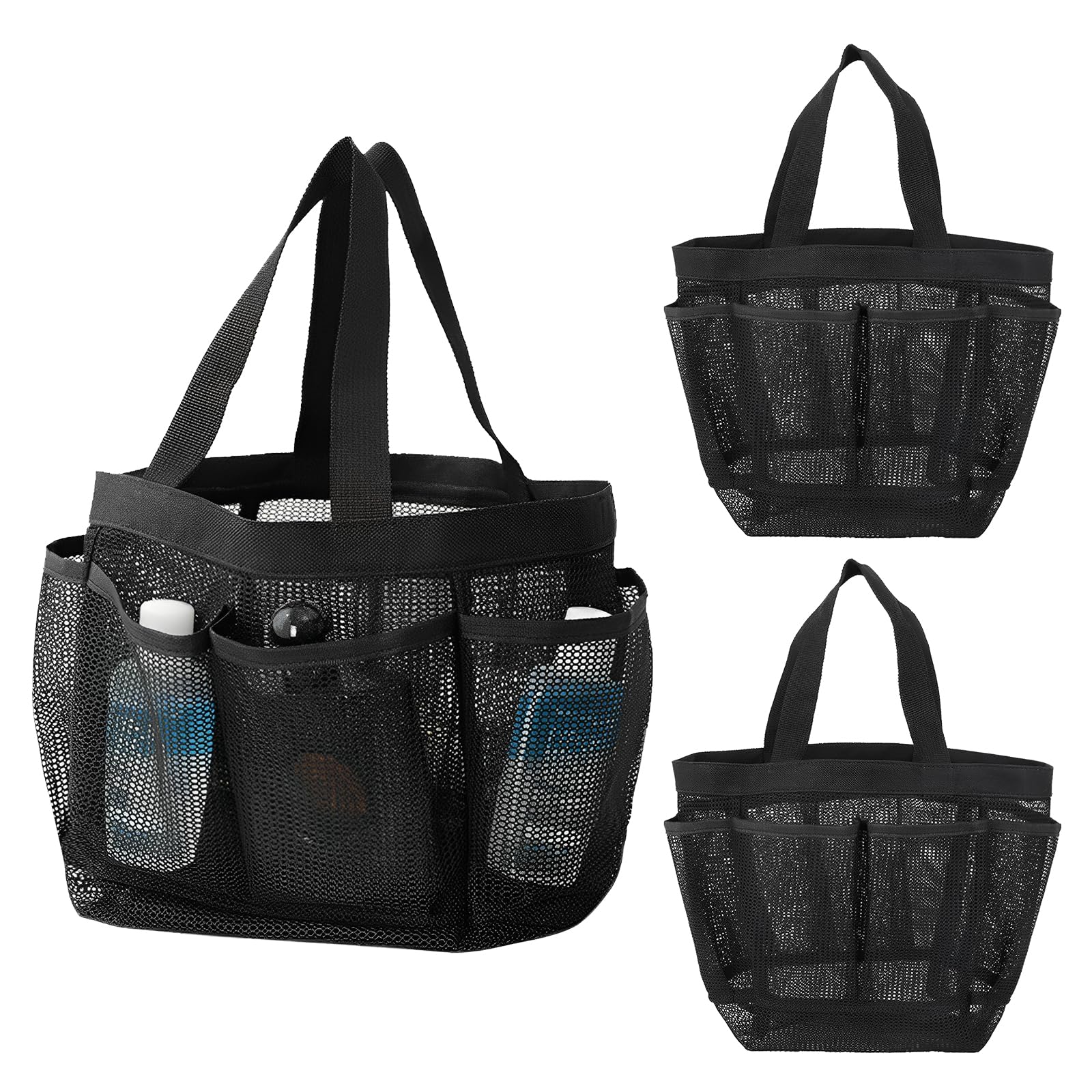 Zuxmvot Mesh Shower Caddy Tote Bag Large Capacity shower caddy portable with 9 Storage Pocket for Bathroom College