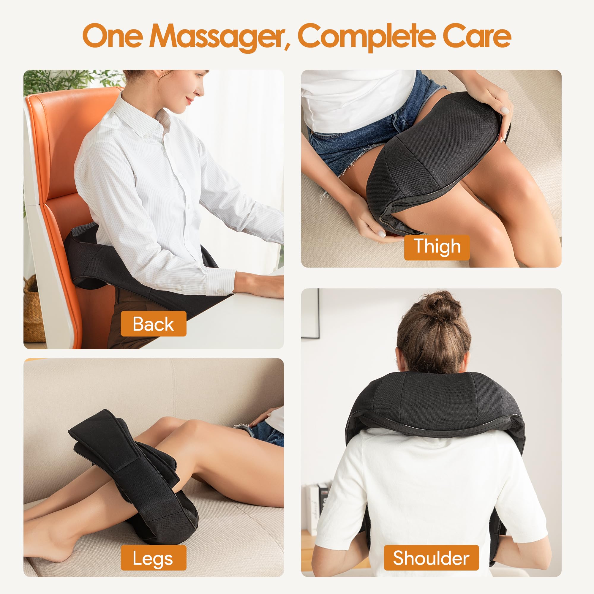 Massagegerät Nackenmassagegerät mit Wärme 3D-Massage, Massagegerät Nacken um Muskelschmerzen zu Lindern, Geschenke für Frauen und Männer