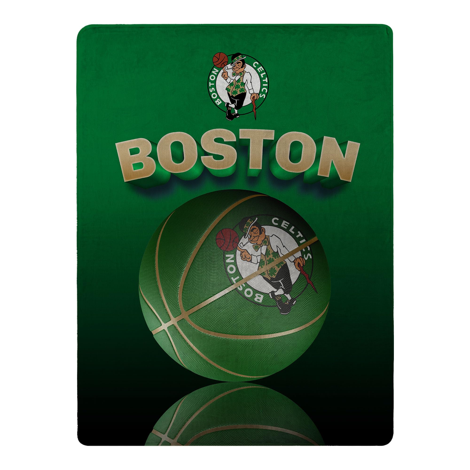 NORTHWEST NBA Celtics Grids Super Plush Micro Raschel Throw, 46-inches x 60-inches, Team Colors