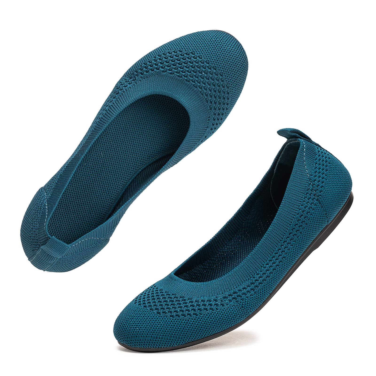 Frank Mully Ballerine Piatte Slip-on in Maglia da Donna - Décolleté con Punta Rotonda