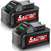 Powtree 2x 18V 5.5Ah Milwaukee M18 Akkumulátor Csere Kompatibilis 1