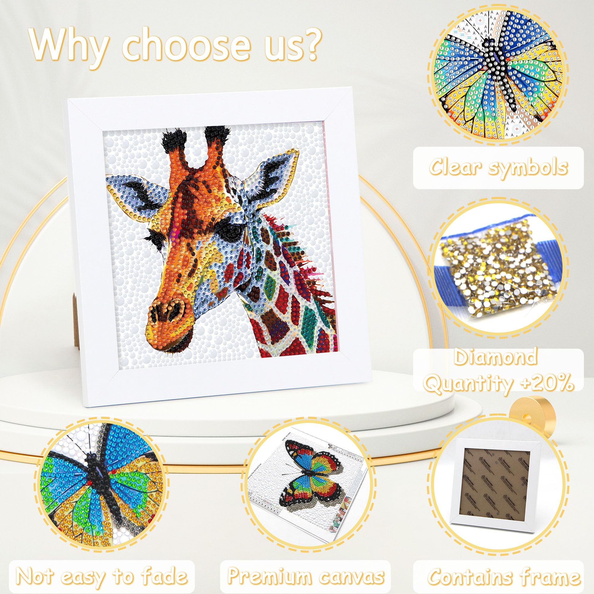 Diamond Art Kit - Giraffe Painting | Beginner Craft -3