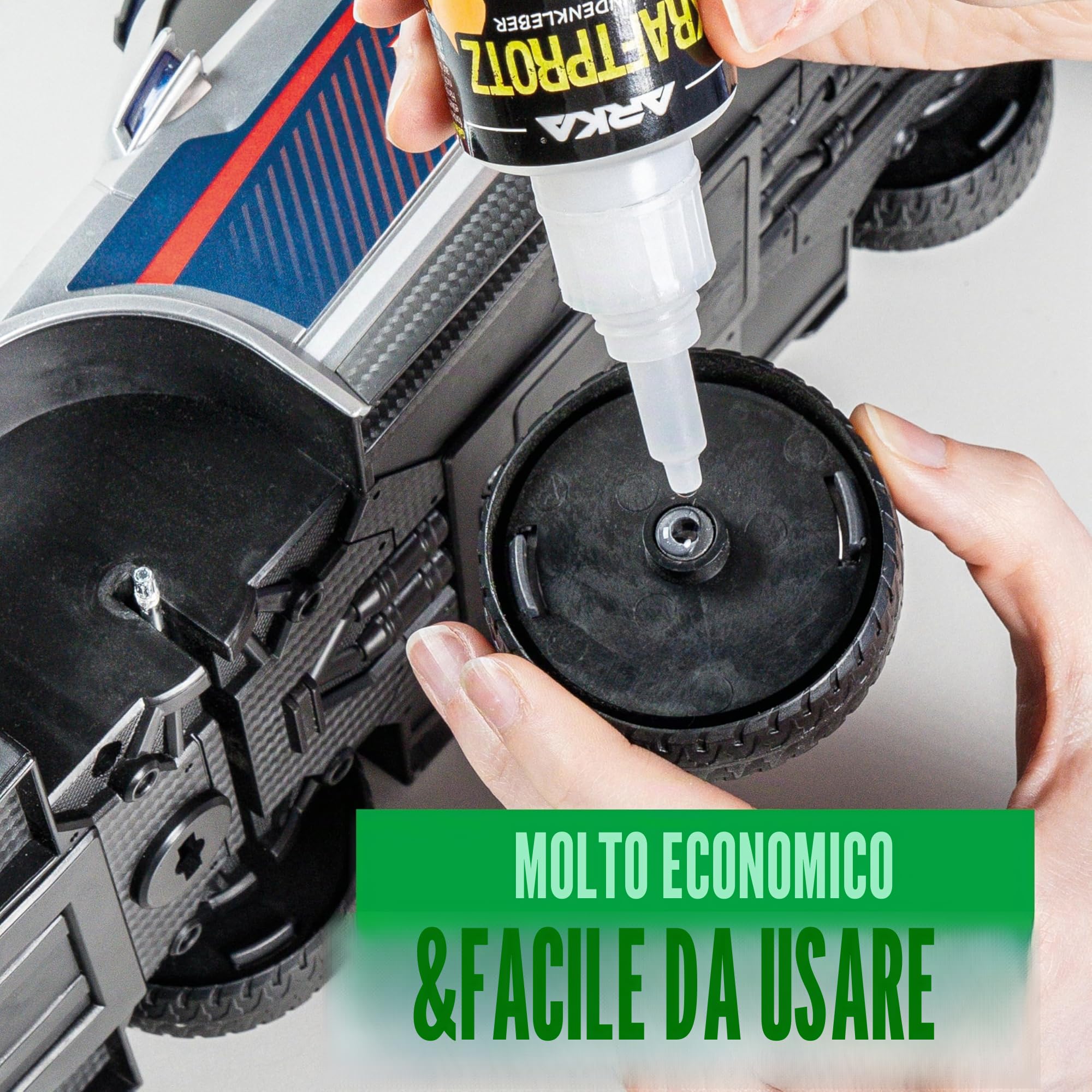 Colla istantanea liquida per plastica extra forte – KRAFTPROTZ XXL 50 g – trasparente, impermeabile e resistente al calore – punta anti-secco – adesivo per plastica, acrilico, ABS, PVC