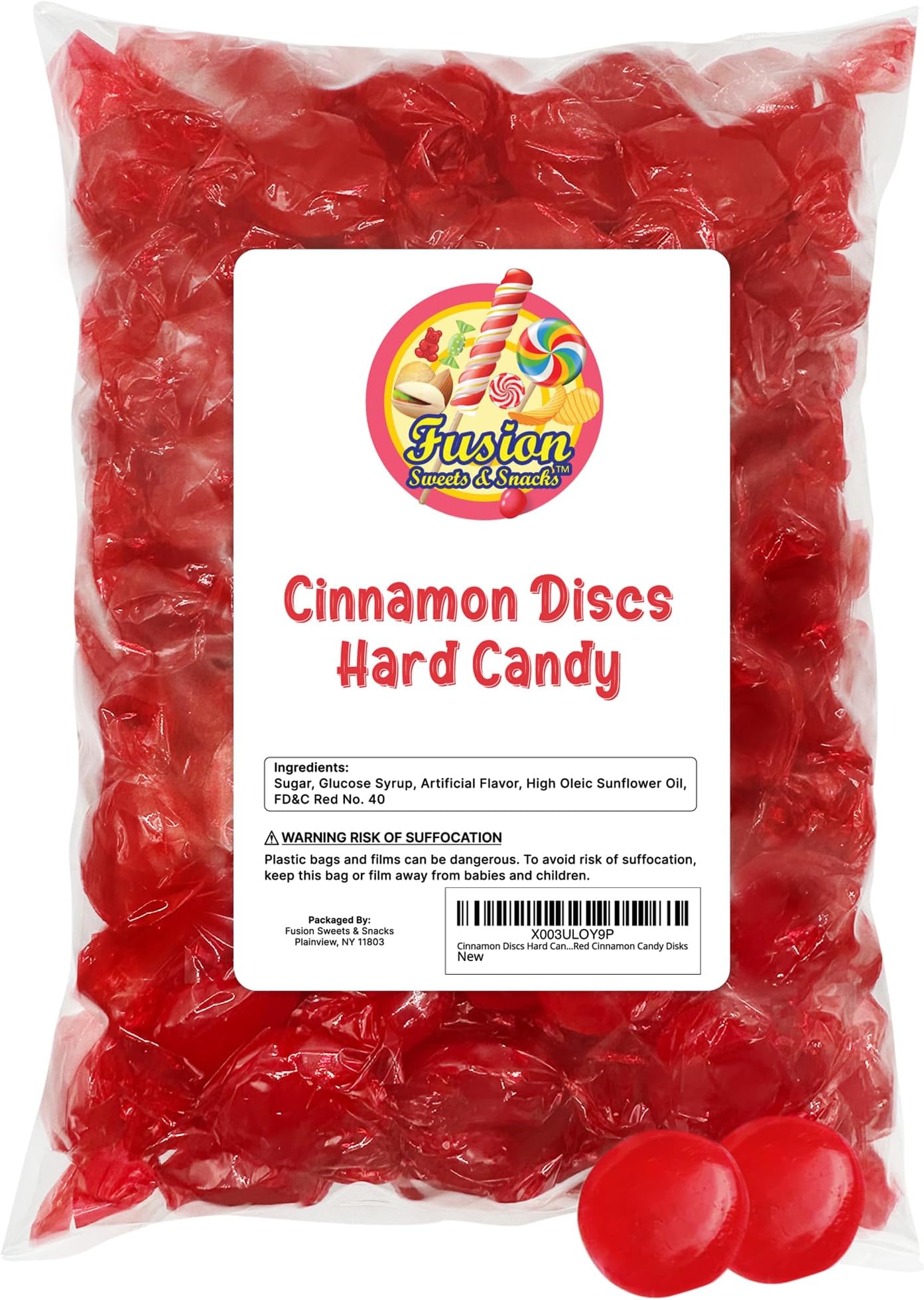 Cinnamon Discs Hard Candy Bulk 2 Pounds Individually