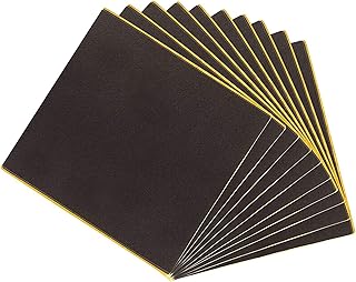 10-Pack Adhesive Rubber Neoprene Square Padding Sheets, 1/4" Thick, 6 x 6 Inches