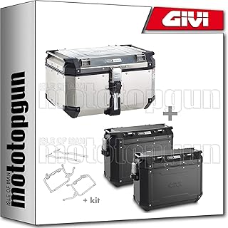 GIVI TOPCASE TREKKER OUTBACK OBKN58A + TRAGER + SEITENKOFFER TREKKER OUTBACK OBKN37BPACK2 + STAHLROHR-SEITENTRAEGER KOMPAT...