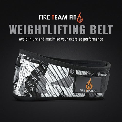 Miniatura 2 de Fire Team Fit Weight Lifting Belt for Men and Women, 6 Inch, Bodybuilding & Fitness Back Support for Cross Training Workout, Squats, Lunges