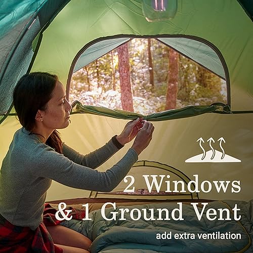 Miniatura 4 de Coleman Sundome tienda de campaña con mosca de lluvia, tienda de campaña para 2346 personas se instala en 10 minutos, refugio resistente a la