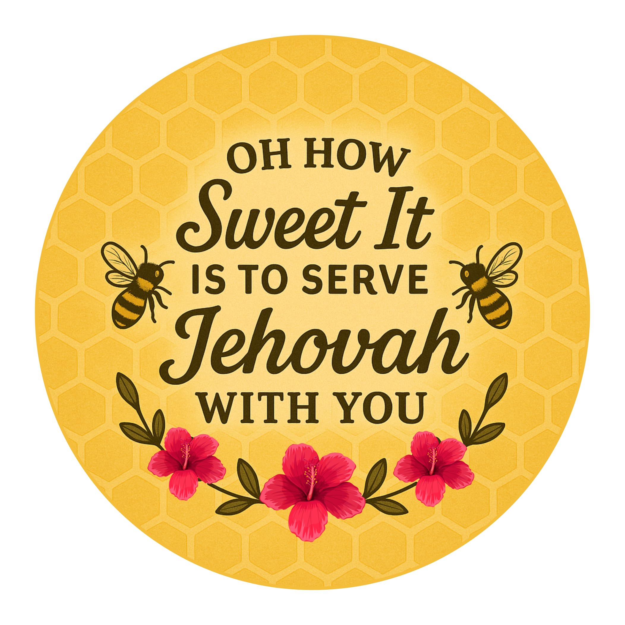 JW Stickers - Pack of 75 ‘Oh How Sweet It is to Serve Jehovah with You’ Stickers – 2” Size Premium Ministry Labels for Pioneers