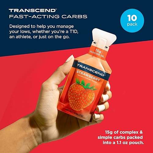 Miniatura 2 de Transcend Foods - Gel de fresa (1.1 onzas, paquete de 10) gel de carbohidratos de acción rápida sabor a fresa, sin cafeína, sin gluten