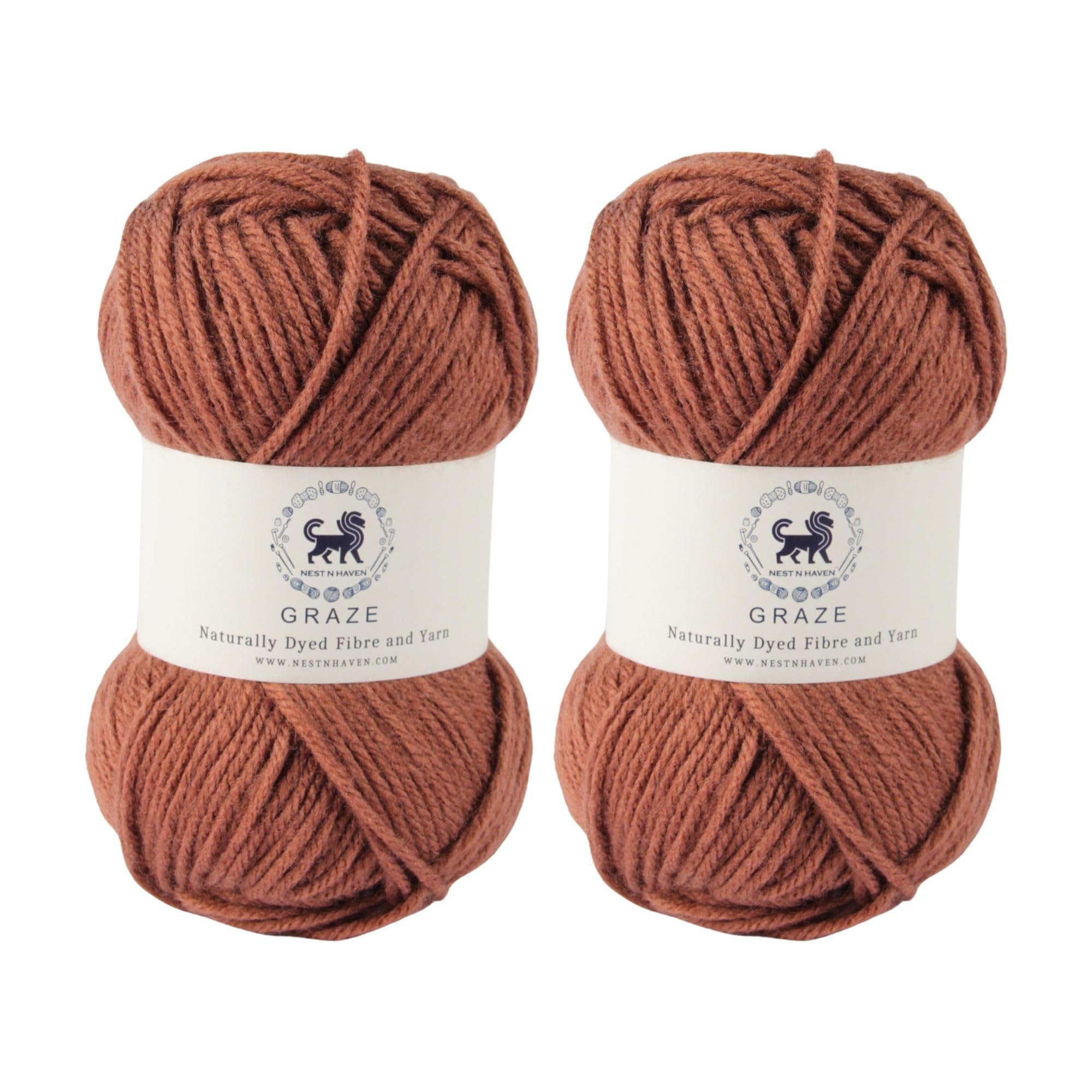 Nestnhaven Acrowools Graze Hand Knitting and Crochet Yarn. Pack of 1 Ball - 100gms. Shade no - NNHG0015 (Brown) | (200 Gm)