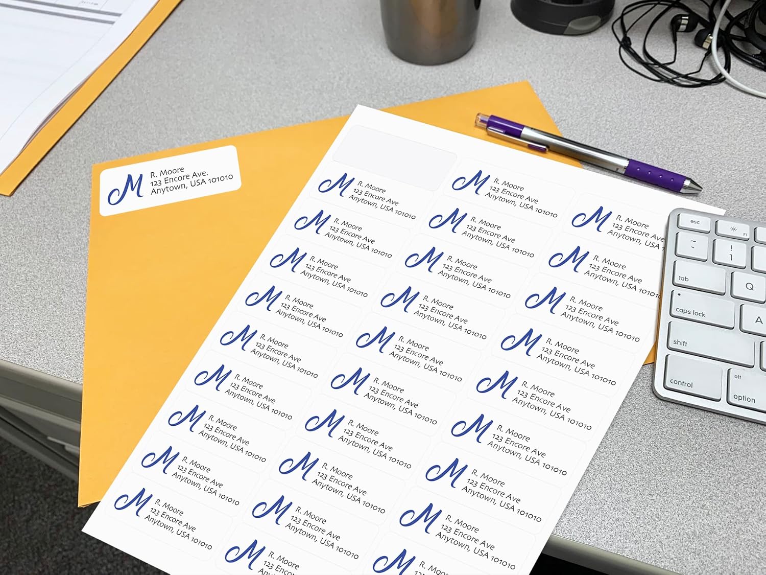 Blank Labels Address Labels, Permanent White Matte Label Inkjet and Laser Printer Guaranteed, Easy to Peel Made in USA 2.625 x 1 3,000 Labels 100 Sheets