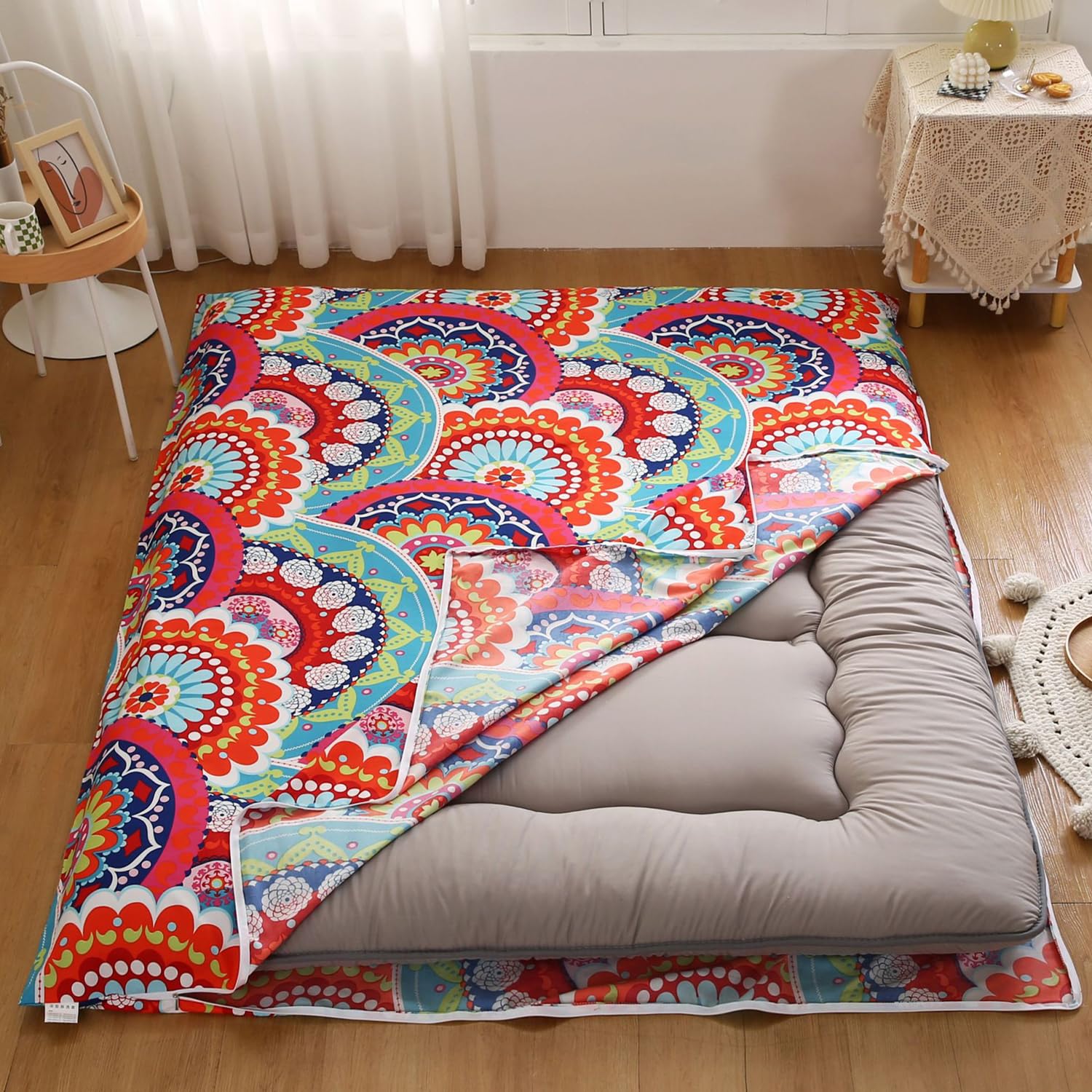 LDLCYCN D,120x190cm, Futon Mattress Cover with Zipper Japanese Floor Mattress Cover Dustproof Mattress Protector Soft Mattress Cover Tatami Mattress Cover Futon Slipcover Comfortable