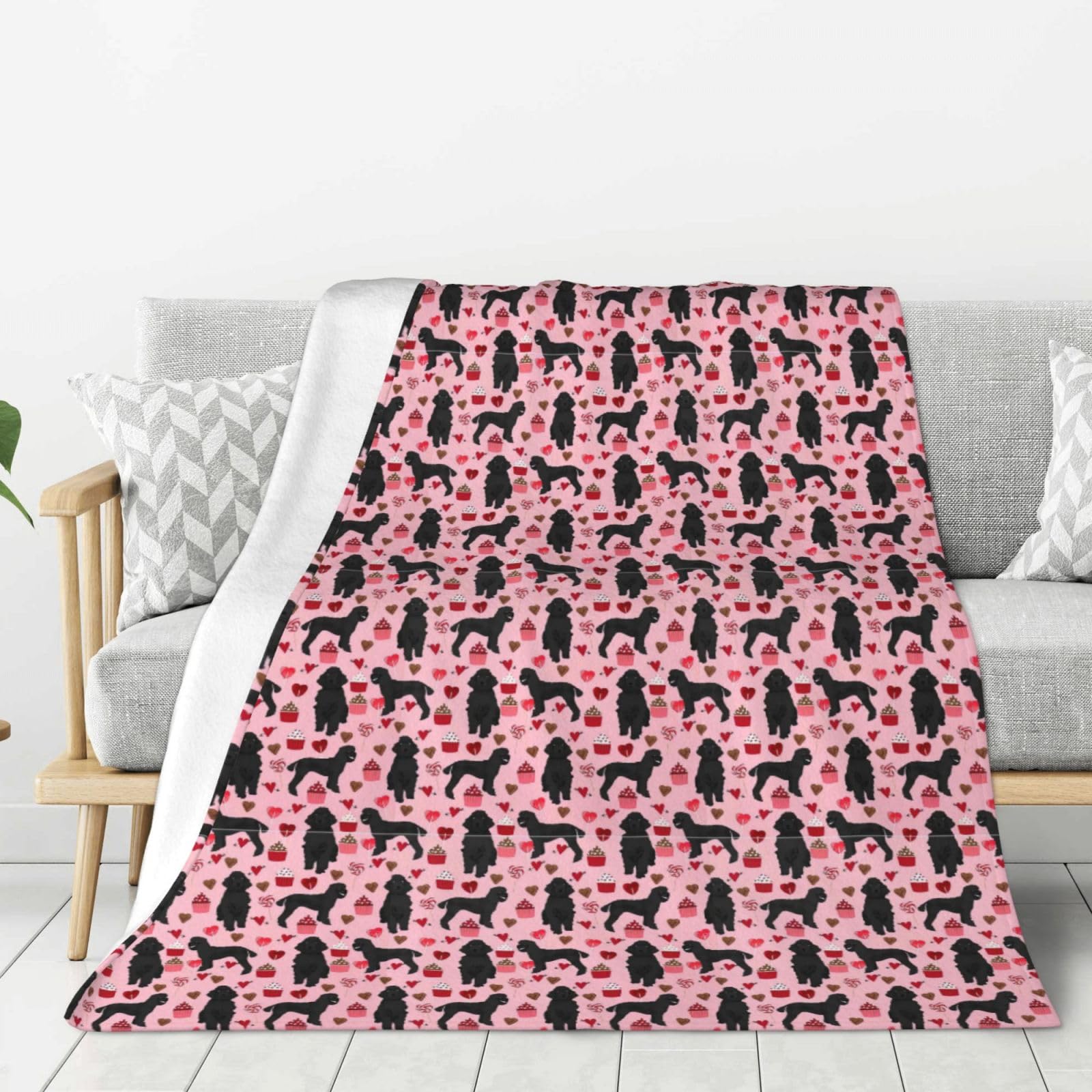 Couverture caniches rouges douce pour canapé et soirées camping