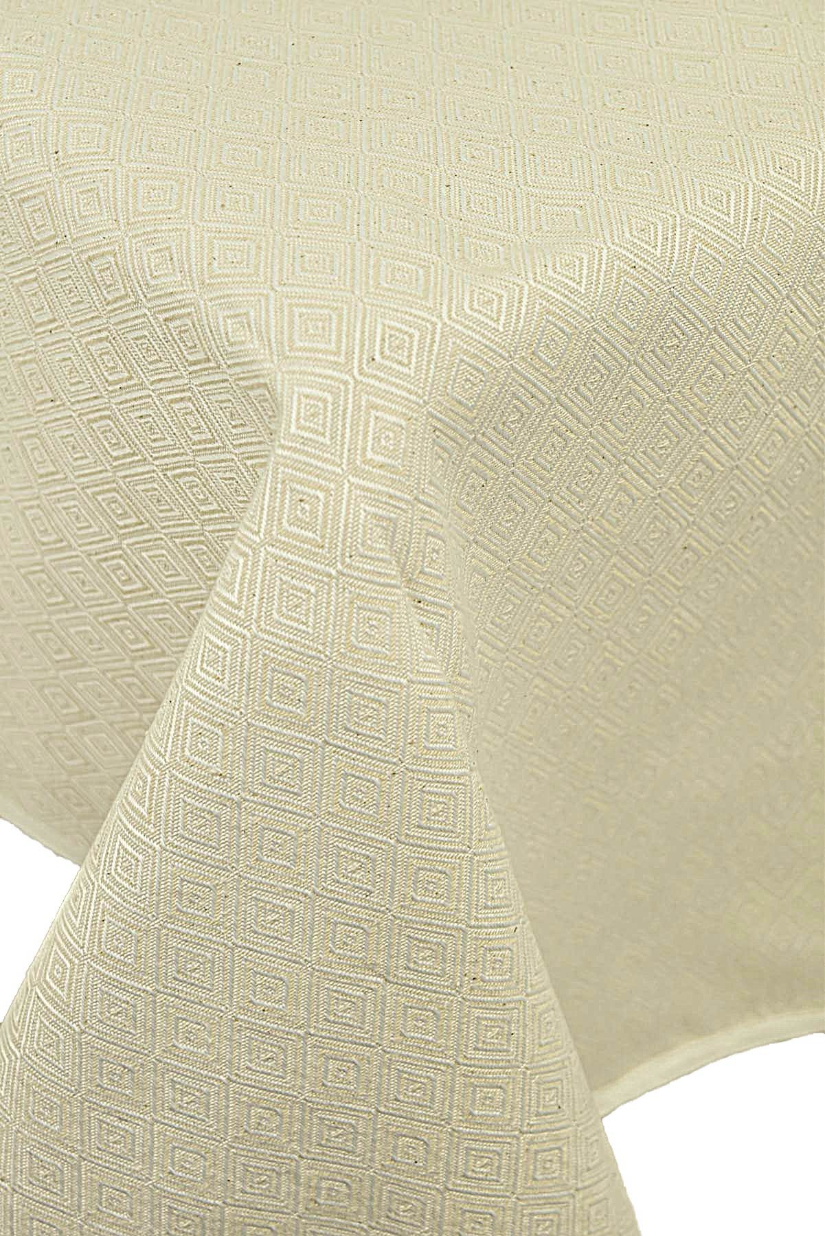 Manifattura Toscana Pienza Jacquard Rombi Tablecloth - Ivory, Rectangular x12