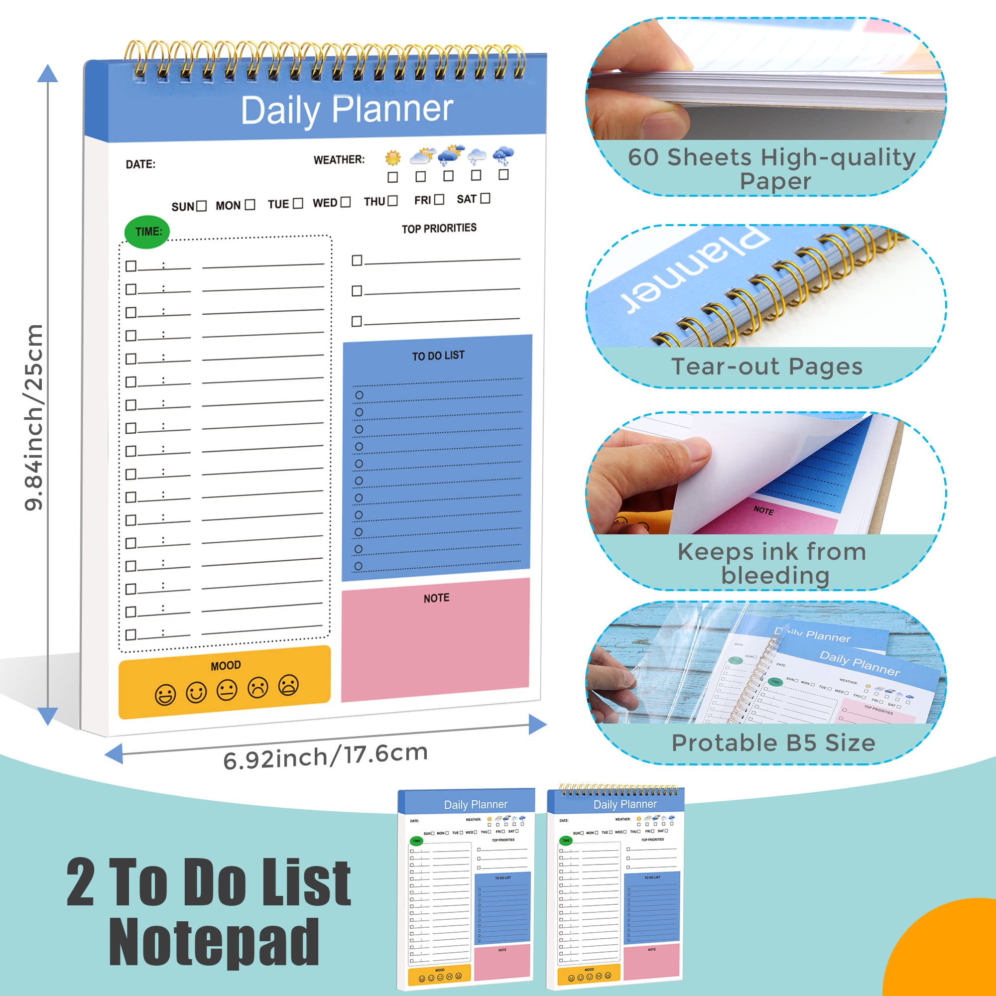 Snapklik.com : BEIJITA Daily To Do List Notebook, B5 Daily Planner ...