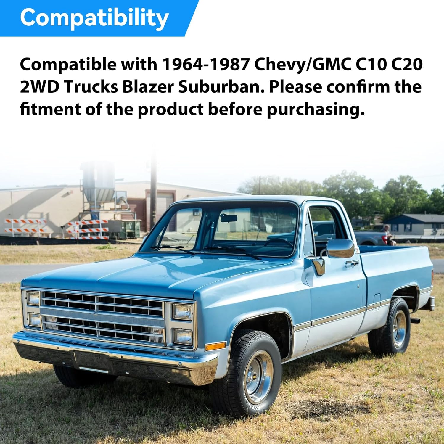 Adjustable Transmission Crossmember Compatible with Chevy Silverado GMC Sierra C10 C20 2WD Truck Blazer and Suburban 1963-1987 Adjustable Center Tab Kit CP9427, CP-1108G