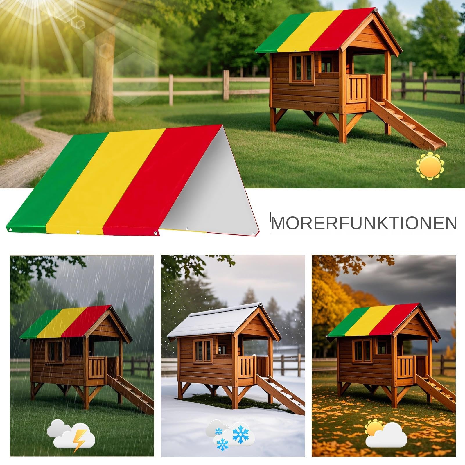 Copertura per ombra resistente ai raggi UV – Telo di ricambio per parco giochi, copertura durevole per esterni | 132 x 226 cm/51,97 x 88,98 pollici tetto resistente alle intemperie per altalene