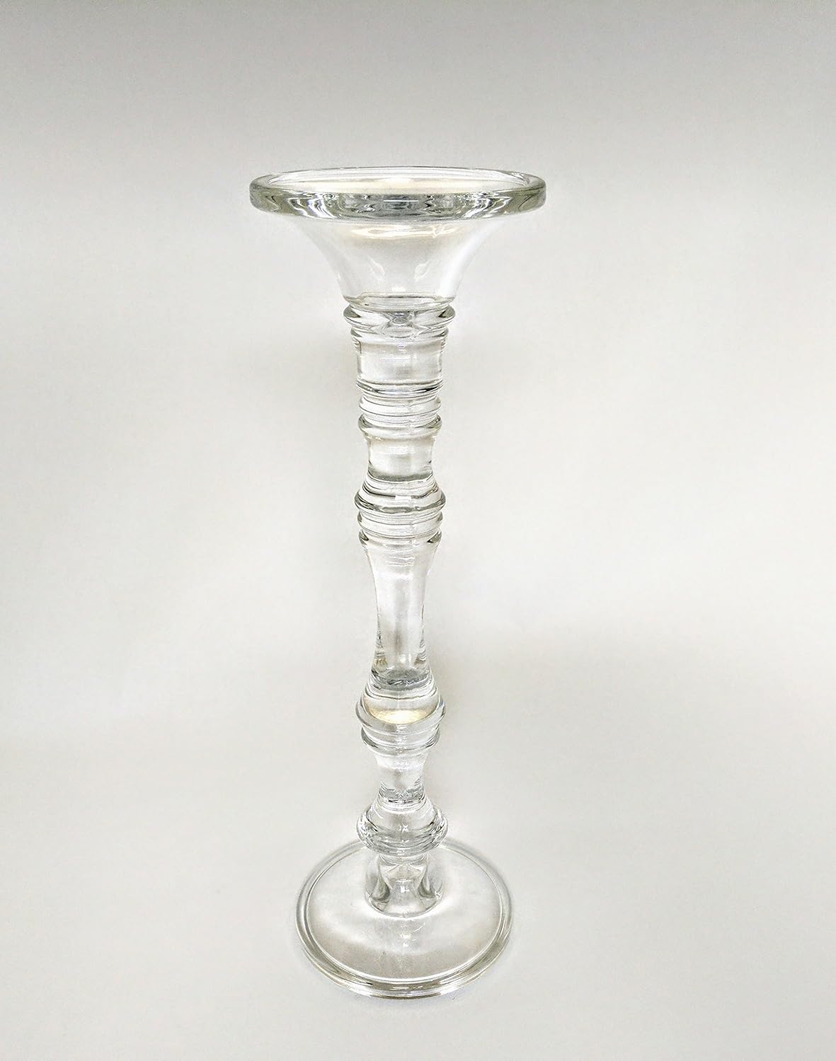 Home Decoration Accessories Clear Glass 16.75"" High Candlestick Candle Holder Simple Clean Design for Taper or Pillar Candle Set of 2
