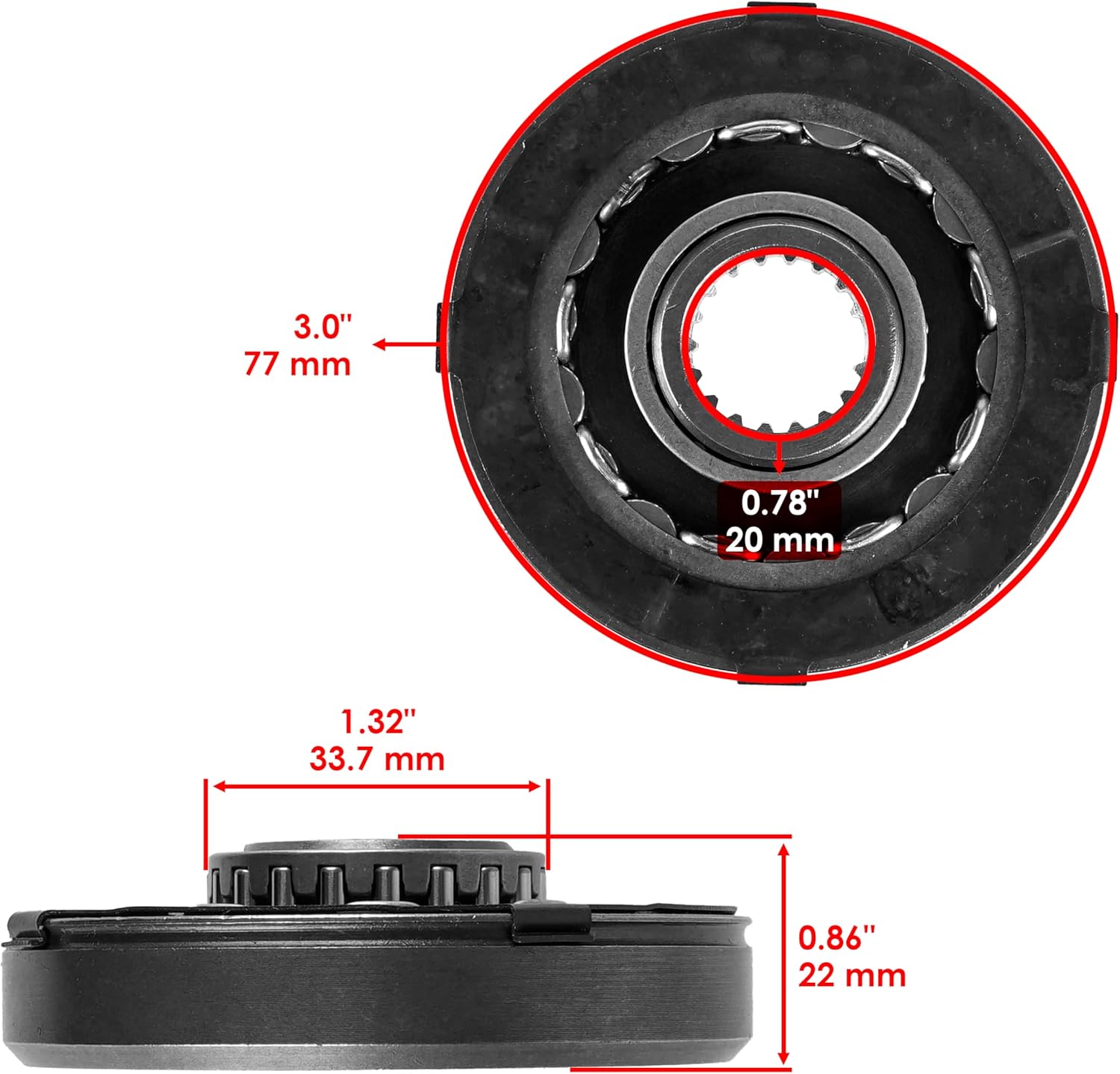 Caltric Starter Clutch One Way Bearing Compatible with Suzuki GSX1300R GSX1300Rz Hayabusa 2005-2020