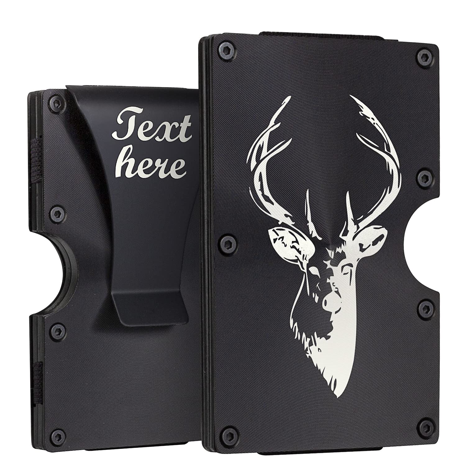 awofer Engraved Wallet for Men Custom Metal Wallets with Money Clip Personalized Gifts for Husband Dad Son Birthday Fathers Day Christmas Gift for