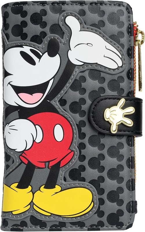 Loungefly Disney Mickey Mouse Wallet Womens Snap Flap Clutch