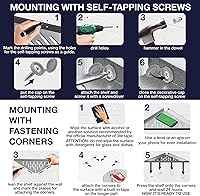 Vista 7 de Estante esquinero de ducha triangular, 1 paquete, blanco, 14 pulgadas de fuerte, aluminio, capacidad de 11 libras, montaje en pared, autoadhesivo