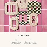 Vista 32 de MACKENZIE-CHILDS Enamel Switch Plate, Light-Switch Cover, Single Rocker, Black-and-White Courtly Check