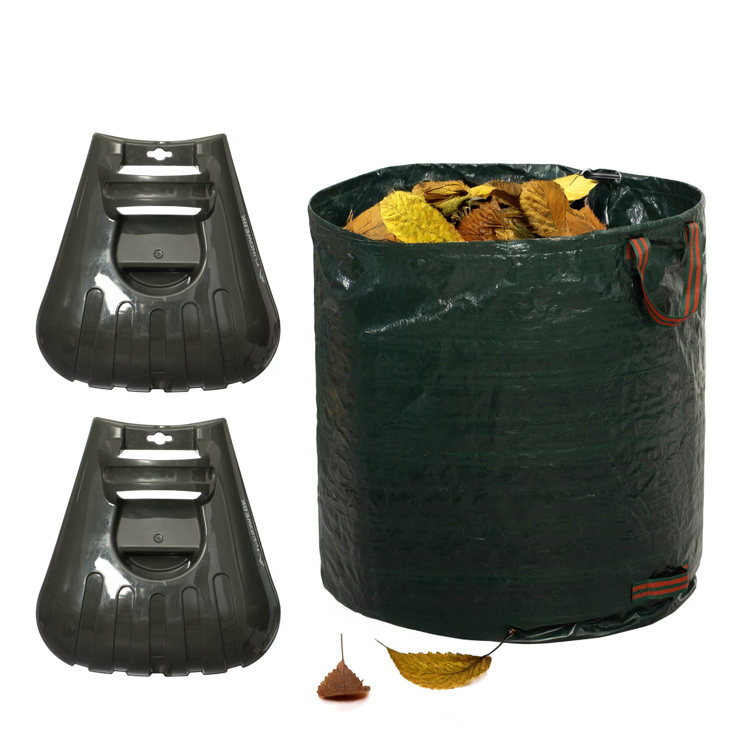 Sac à feuilles pliable de 280L avec pelle robuste pour débris de jardin