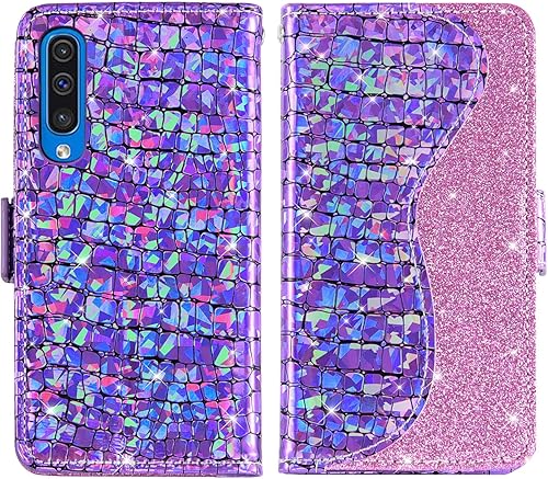 Miniatura 5 de Asuwish Funda de teléfono para Samsung Galaxy A50 A50S A30S Funda tipo cartera con protector de pantalla y tarjetero abatible Glaxay A 50 50S 30S