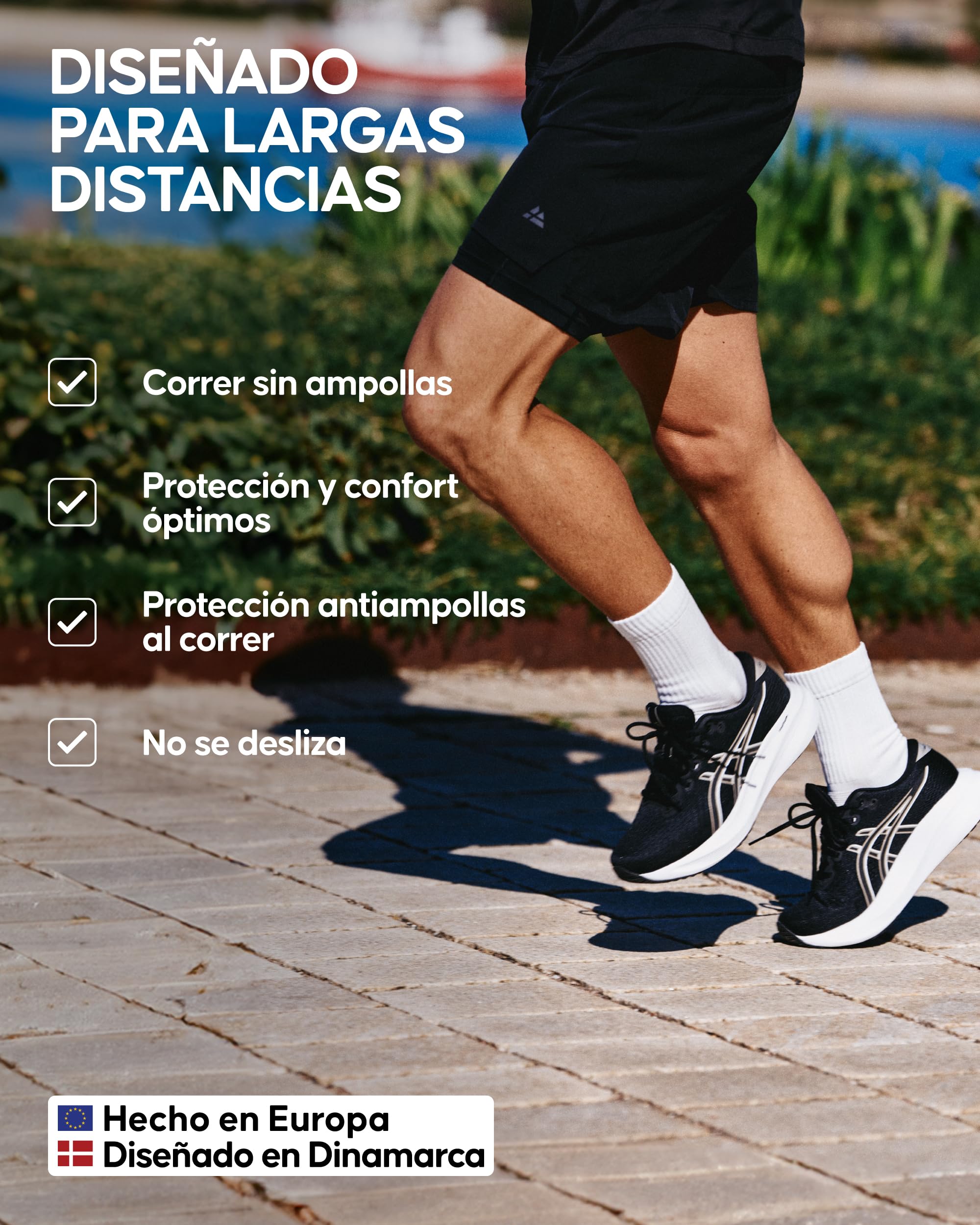 DANISH ENDURANCE Calcetines Running Altos Anti Rozaduras para Correr Largas Distancias Hombre Mujer 3 Pack