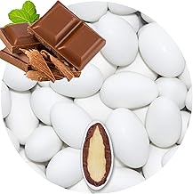 EinsSein 0,5 kg dragées mariage chocolatées chocolat au lait blanc terne | dragees baptême, communion, célébrer, fête, candybar | Cadeaux pour les invités mariage | Bonbon aux Amande | Badem sekeri